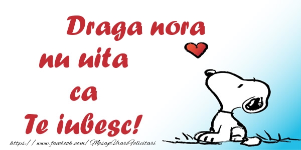 Felicitari de dragoste pentru Nora - Draga nora nu uita ca Te iubesc!