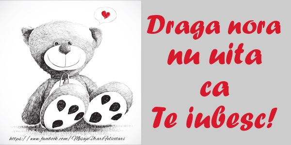 Felicitari de dragoste pentru Nora - Draga nora nu uita ca Te iubesc!