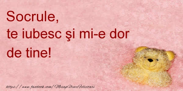Dragoste Socrule te iubesc si mi-e dor de tine!