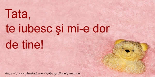Dragoste Tata te iubesc si mi-e dor de tine!
