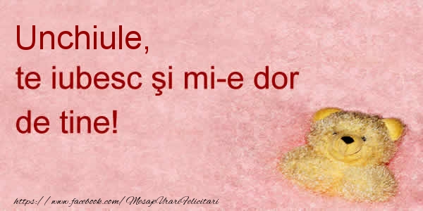 Felicitari de dragoste pentru Unchi - Unchiule te iubesc si mi-e dor de tine!
