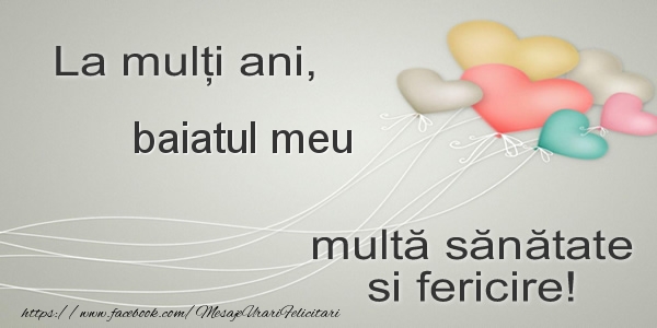 Felicitari de la multi ani pentru Baiat - La multi ani, fiul meu multa sanatate si fericire!