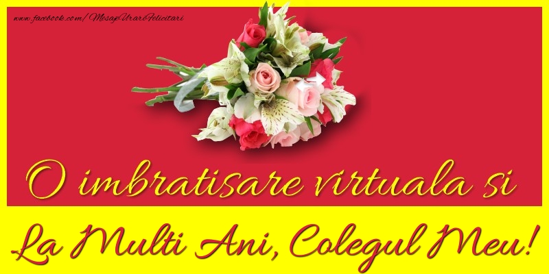 Felicitari de la multi ani pentru Coleg - O imbratisare virtuala si la multi ani, colegul meu