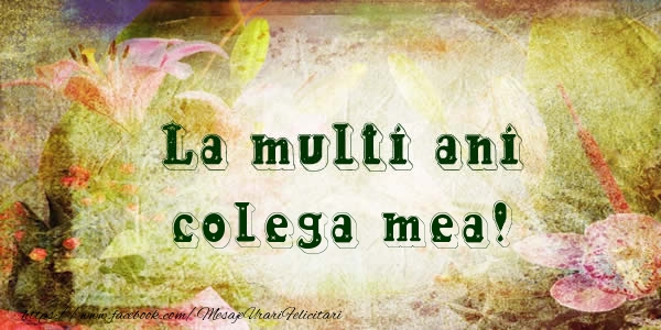 Felicitari de la multi ani pentru Colega - La multi ani colega mea!