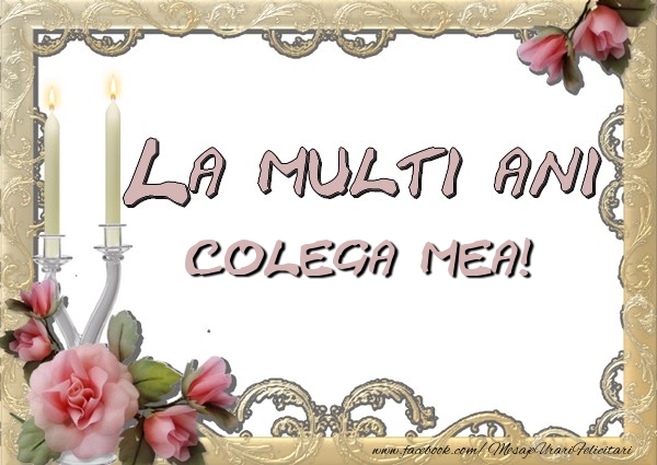 Felicitari de la multi ani pentru Colega - La multi ani colega mea