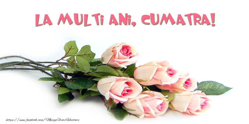 Felicitari de la multi ani pentru Cumatra - Trandafiri: La multi ani, cumatra!