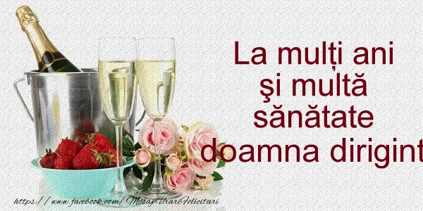 Felicitari de la multi ani pentru Diriginta - La multi ani si multa sanatate doamna diriginta!