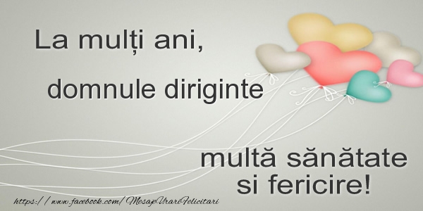 Felicitari de la multi ani pentru Diriginte - La multi ani, domnule diriginte multa sanatate si fericire!