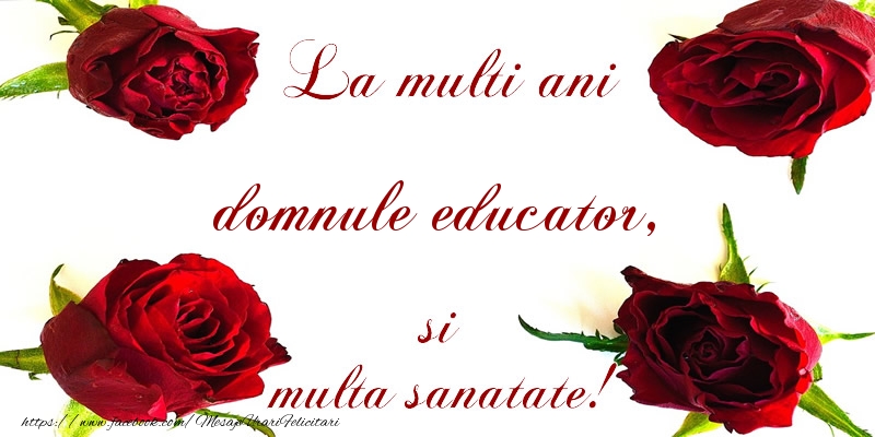 Felicitari de la multi ani pentru Educator - La multi ani! domnule educator Sanatate multa!