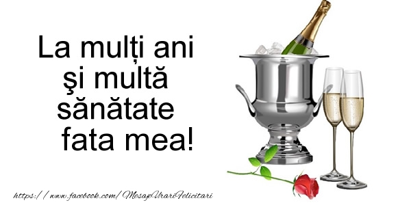 Felicitari de la multi ani pentru Fata - La multi ani si multa sanatate fata mea!