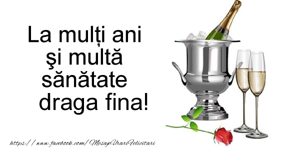 Felicitari de la multi ani pentru Fina - La multi ani si multa sanatate draga fina!