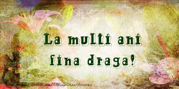 Felicitari de la multi ani pentru Fina - La multi ani fina draga!