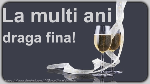 Felicitari de la multi ani pentru Fina - La multi ani draga fina!