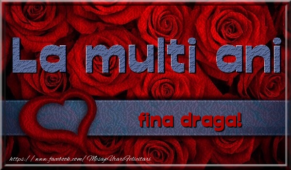 Felicitari de la multi ani pentru Fina - La multi ani fina draga