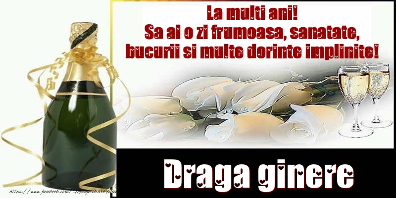 Felicitari de la multi ani pentru Ginere - Draga ginere La multi ani! Sa ai o zi frumoasa, sanatate, bucurii si multe dorinte implinite!