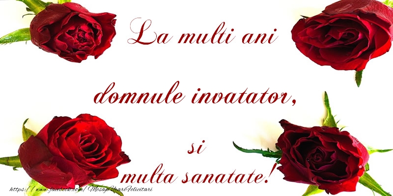 Felicitari de la multi ani pentru Invatator - La multi ani! domnule invatator Sanatate multa!
