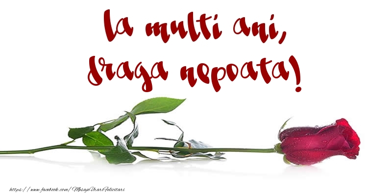 Felicitari de la multi ani pentru Nepoata - La multi ani, draga nepoata!