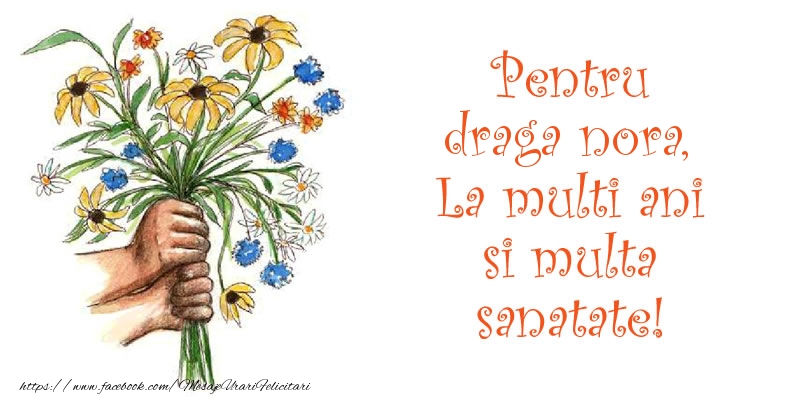 Felicitari de la multi ani pentru Nora - Pentru draga nora, La multi ani si multa sanatate!