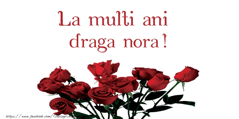 Felicitari de la multi ani pentru Nora - La multi ani draga nora!