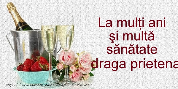 Felicitari de la multi ani pentru Prietena - La multi ani si multa sanatate draga prietena!