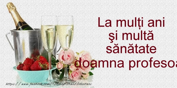 Felicitari de la multi ani pentru Profesoara - La multi ani si multa sanatate doamna profesoara!