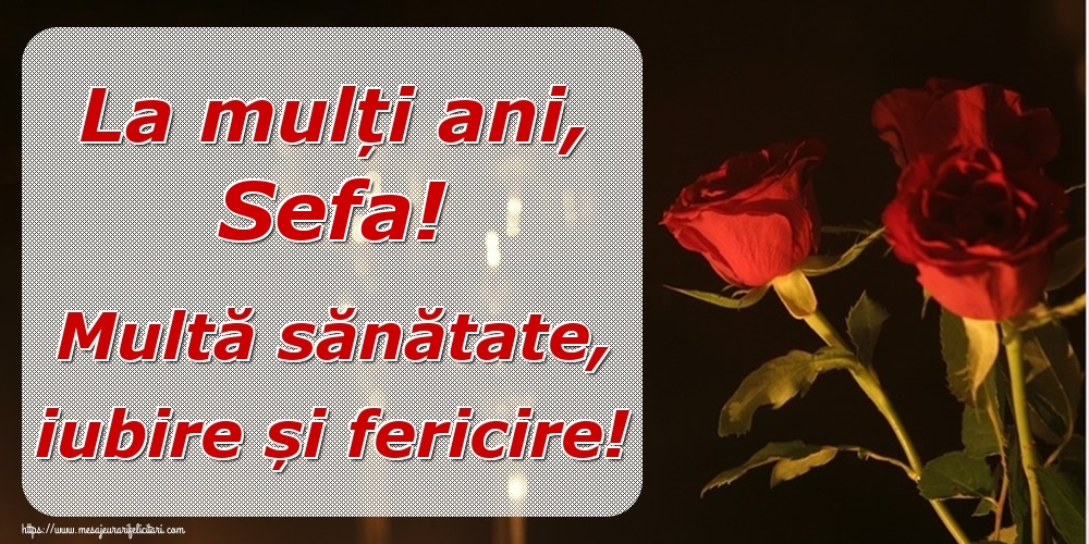 Felicitari de la multi ani pentru Sefa - La mulți ani, sefa! Multă sănătate, iubire și fericire!