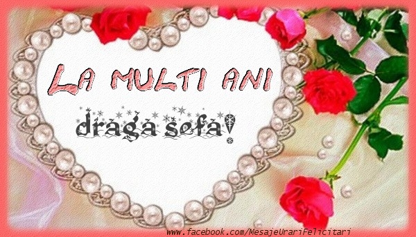 Felicitari de la multi ani pentru Sefa - La multi ani draga sefa!