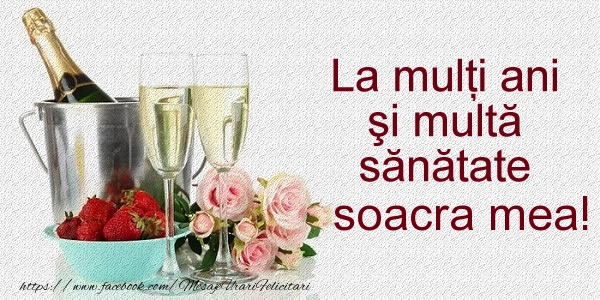 Felicitari de la multi ani pentru Soacra - La multi ani si multa sanatate soacra mea!