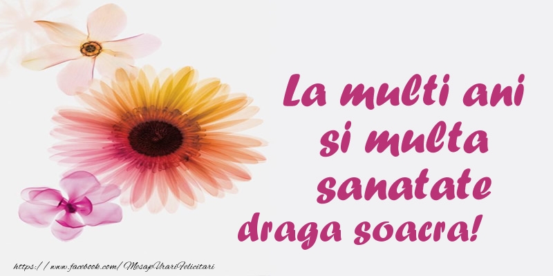 Felicitari de la multi ani pentru Soacra - La multi ani si multa sanatate draga soacra!