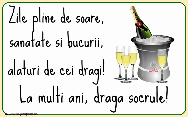 Felicitari de la multi ani pentru Socru - Zile pline de soare, sanatate si bucurii, alaturi de cei dragi! La multi ani, draga socrule!