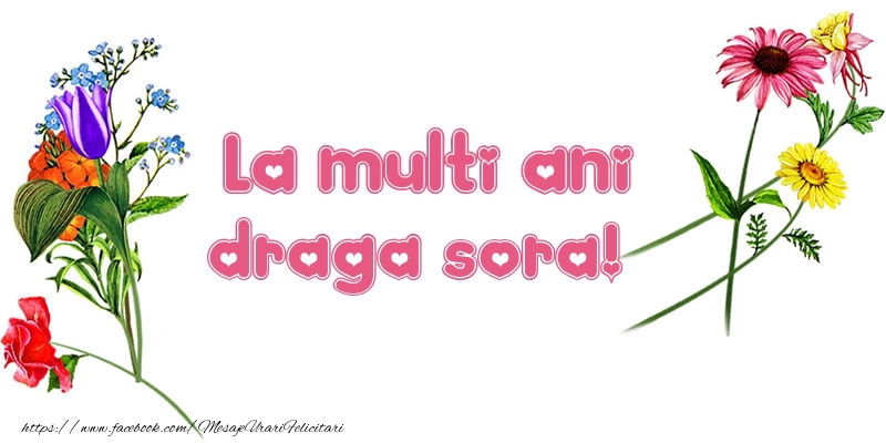 Felicitari de la multi ani pentru Sora - La multi ani draga sora!