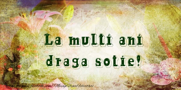 Felicitari de la multi ani pentru Sotie - La multi ani draga sotie!