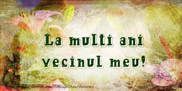 Felicitari de la multi ani pentru Vecin - La multi ani vecinul meu!