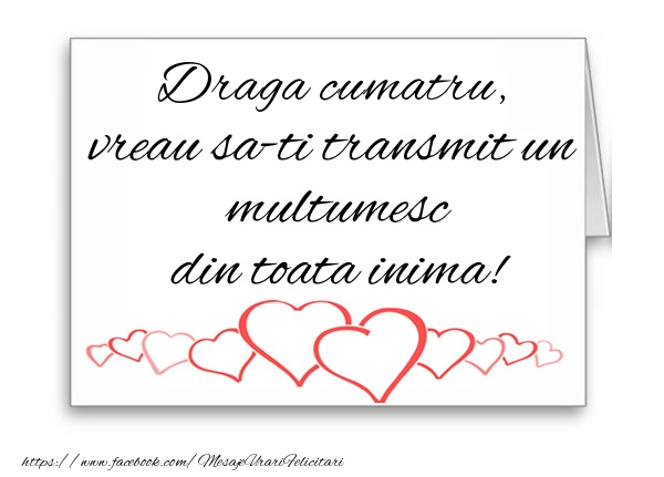 Felicitari de multumire pentru Cumatru - Draga cumatru, vreau sa-ti transmit un multumesc din toata inima!