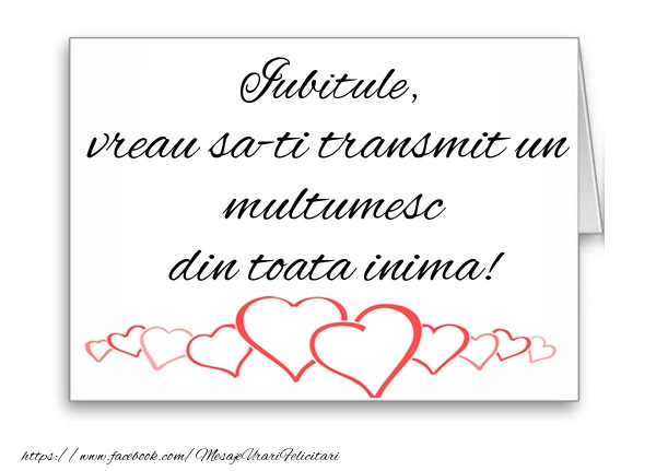 Felicitari de multumire pentru Iubit - Iubitule, vreau sa-ti transmit un multumesc din toata inima!