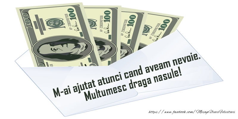 Felicitari de multumire pentru Nas - M-ai ajutat atunci cand aveam nevoie. Multumesc draga nasule!