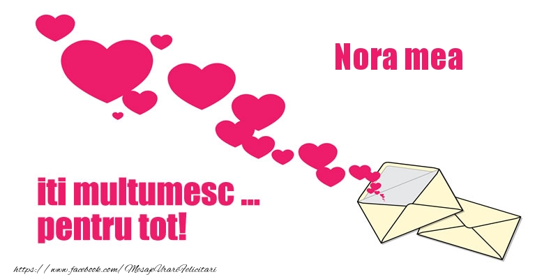 Felicitari de multumire pentru Nora - Nora mea iti multumesc ... pentru tot!