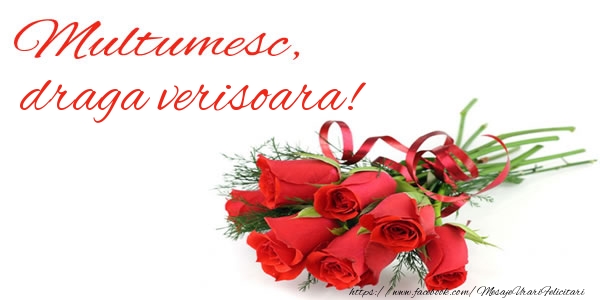 Felicitari de multumire pentru Verisoara - Multumesc, draga verisoara!