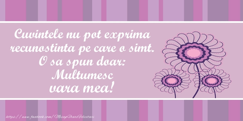 Felicitari de multumire pentru Verisoara - Cuvintele nu pot exprima recunostinta pe care o simt. O sa spun doar:  Multumesc vara mea!