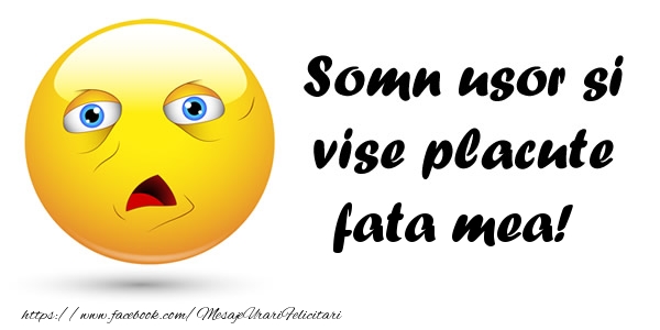 Felicitari de noapte buna pentru Fata - Somn usor si vise placute fata mea!