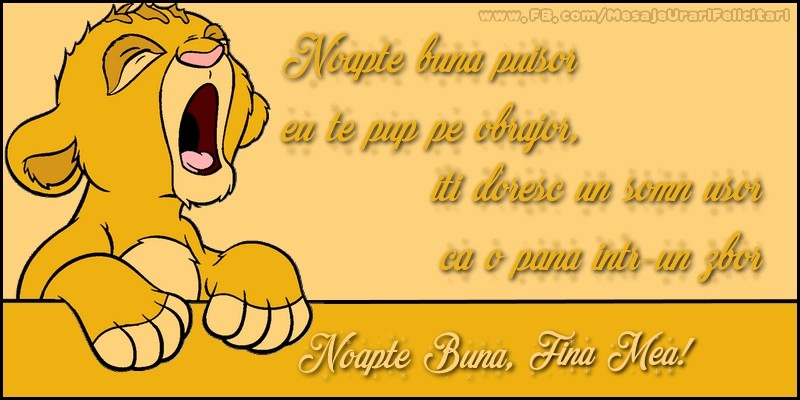 Felicitari de noapte buna pentru Fina - Noapte buna, fina mea!