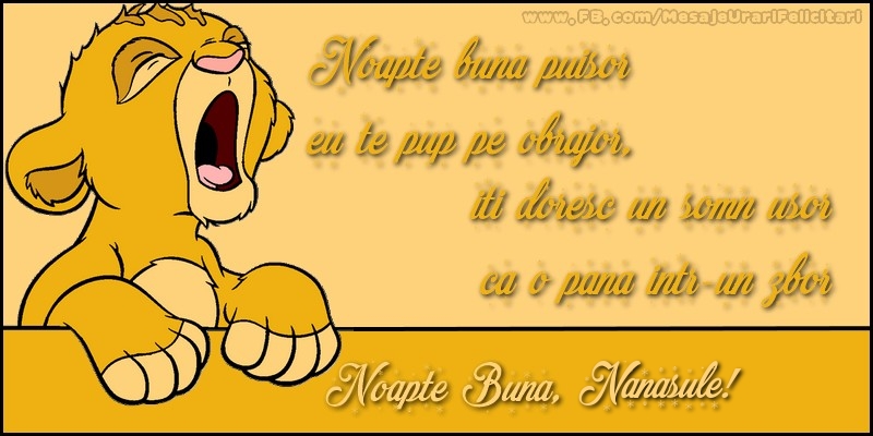 Felicitari de noapte buna pentru Nas - Noapte buna, nanasule!