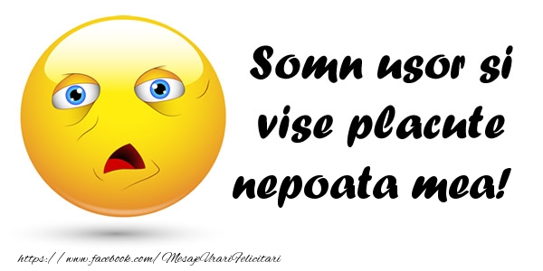 Felicitari de noapte buna pentru Nepoata - Somn usor si vise placute nepoata mea!