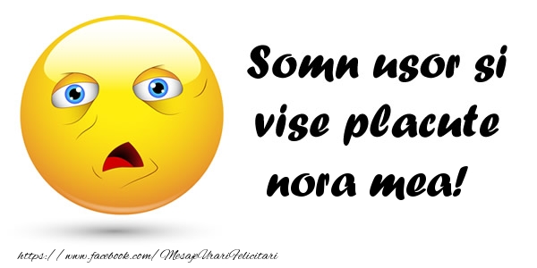 Felicitari de noapte buna pentru Nora - Somn usor si vise placute nora mea!