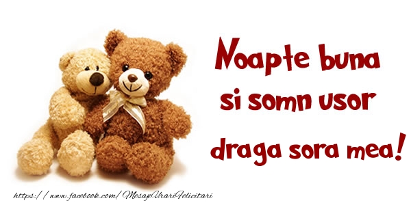 Felicitari de noapte buna pentru Sora - Noapte buna si Somn usor draga sora!