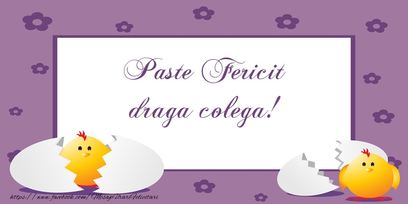 Felicitari de Paste pentru Colega - Paste Fericit draga colega!