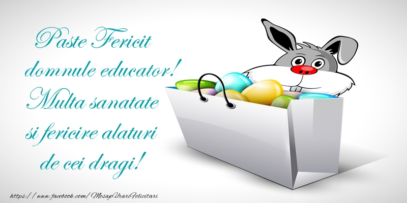Felicitari de Paste pentru Educator - Paste Fericit domnule educator! Multa sanatate si fericire alaturi de cei dragi!