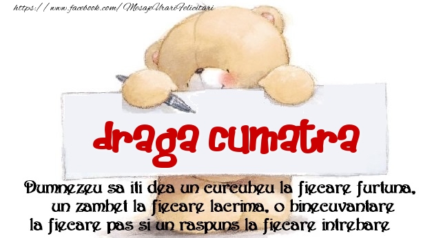 Felicitari de prietenie pentru Cumatra - Mesaj pentru prieteni! draga cumatra