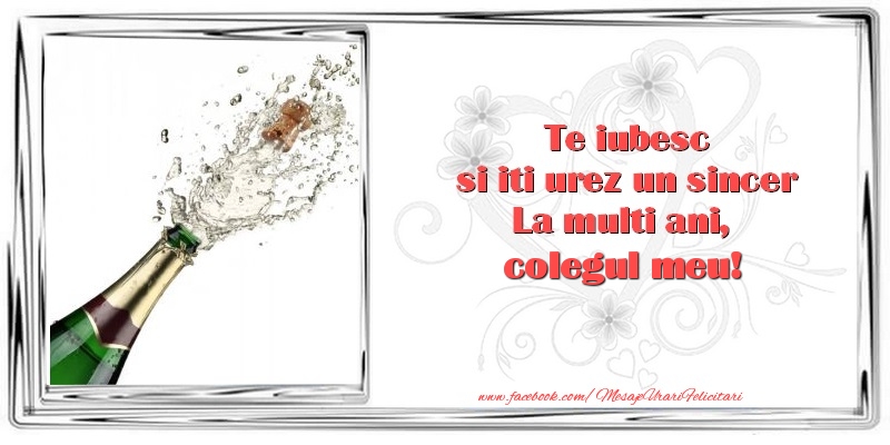 Felicitari de zi de nastere pentru Coleg - Te iubesc si iti urez un sincer La multi ani, colegul meu