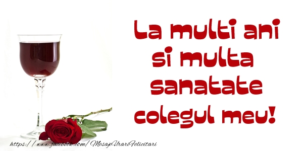 Felicitari de zi de nastere pentru Coleg - La multi ani si multa sanatate colegul meu!